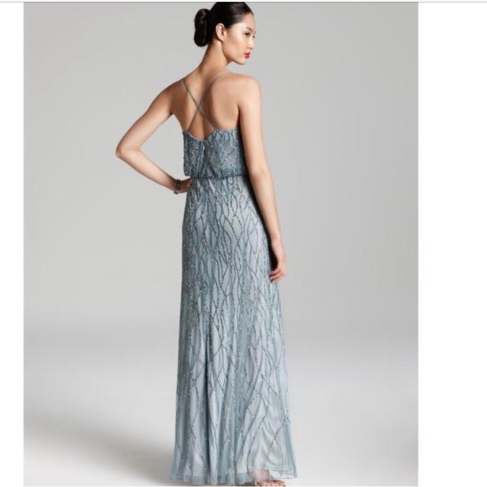 Adrianna Papell Slate Blue Gown